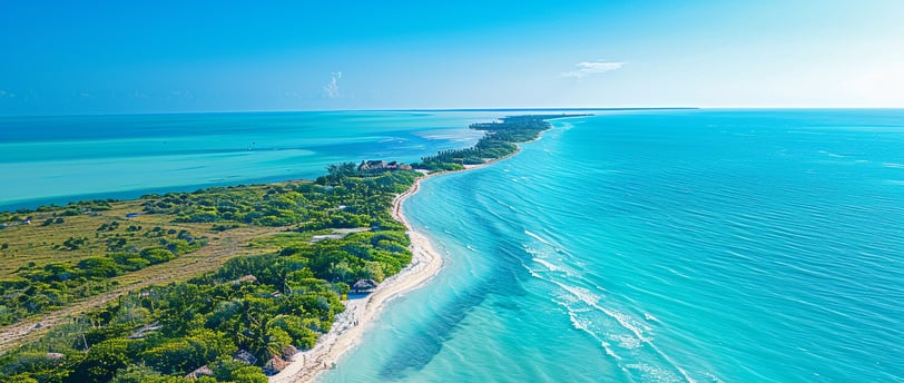 aerial view of a beach in Mexico