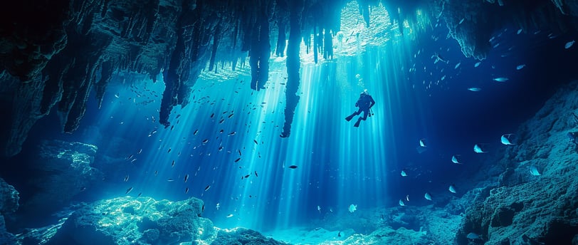 a scuba diver in Tulum