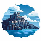 2D icon of the Giant's Causeway in Northern Ireland