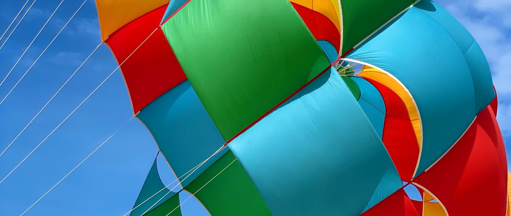 yellow red blue and green hot air balloon