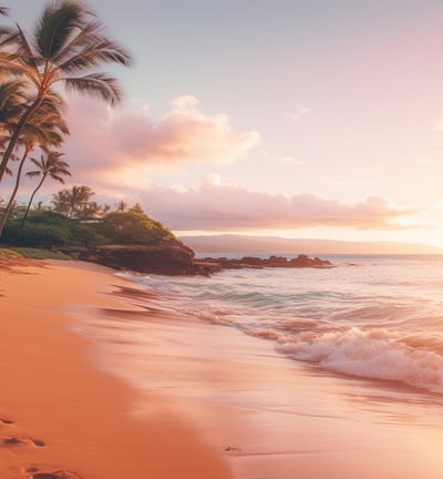 Maui hawaii scenery in soft pastel colors Maui hawaii scenery in soft pastel colors