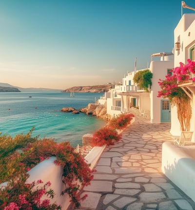 Mykonos Greece scenery captured in soft light Mykonos Greece scenery captured in soft light
