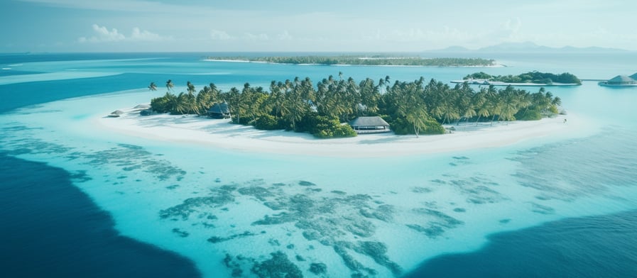 an aerial view of the Maldives