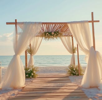 beach wedding ceremony scenery