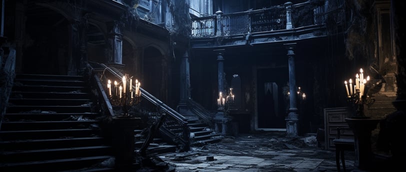 old mansion in candles old mansion in candles