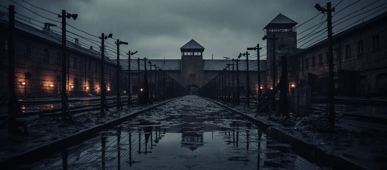 lights on dark house 