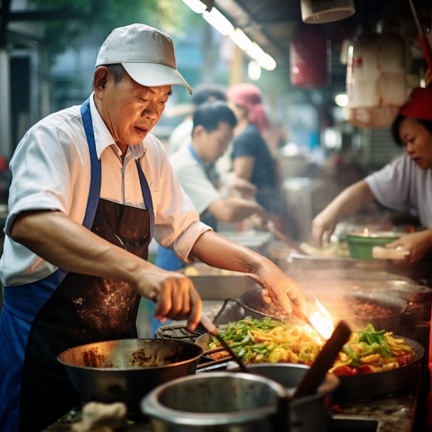 Hong Kong street food cook