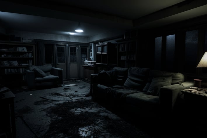 haunted house living room