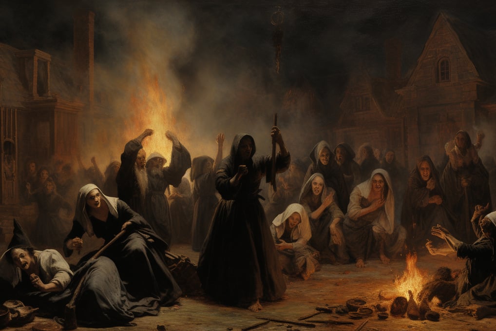 The Salem Witch Trials oil painting The Salem Witch Trials oil painting