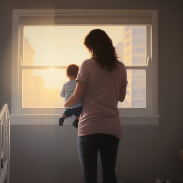 weird mother and son image