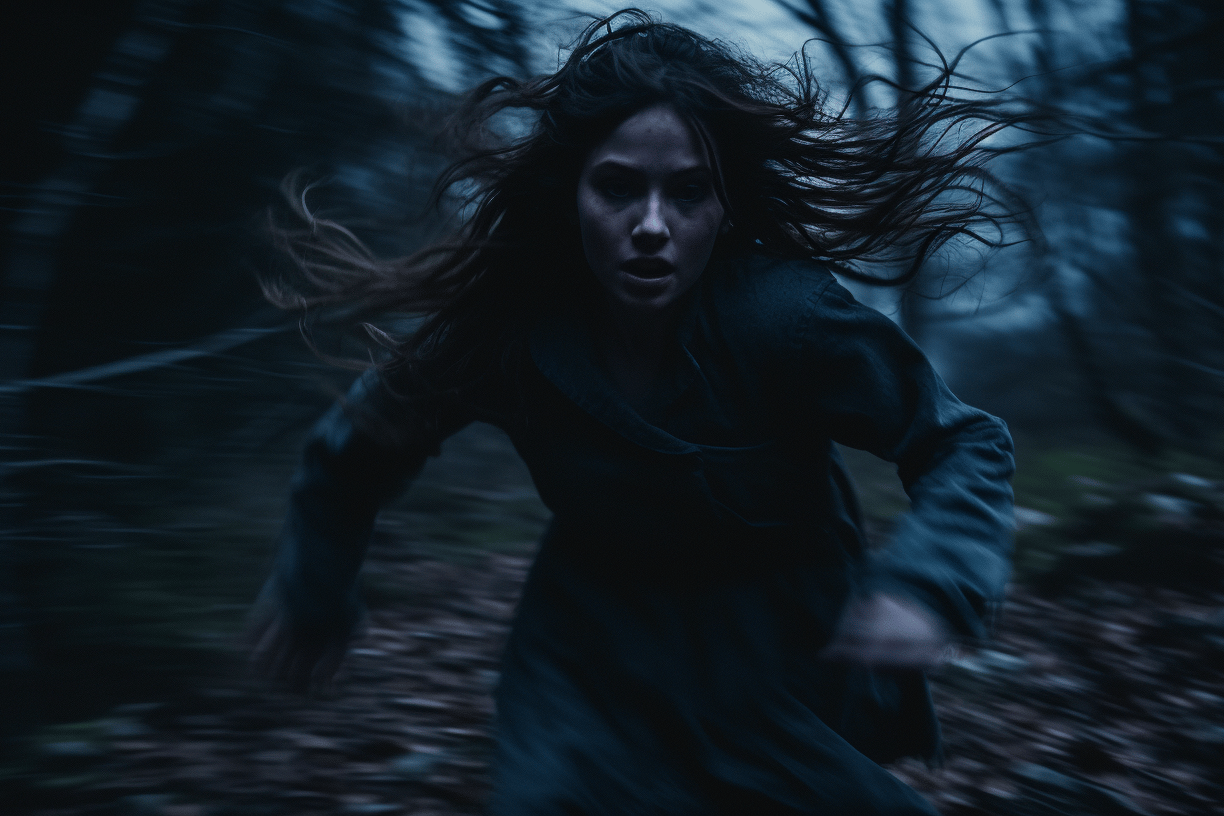 Gypsy running through the woods