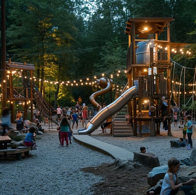 a playground with a slider in Maple Ridge, Canada. a playground with a slider in Maple Ridge, Canada.