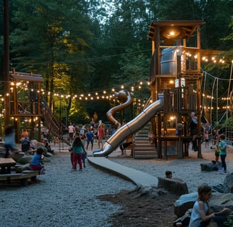 a playground with a slider in Maple Ridge, Canada.