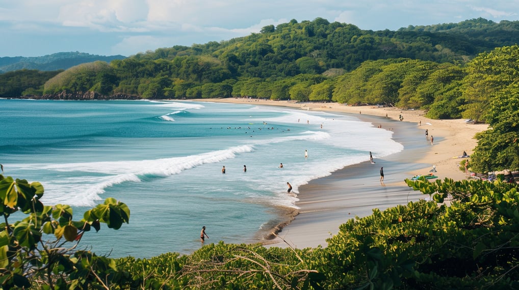 a beach with people swimming on it in dominican republic a beach with people swimming on it in dominican republic