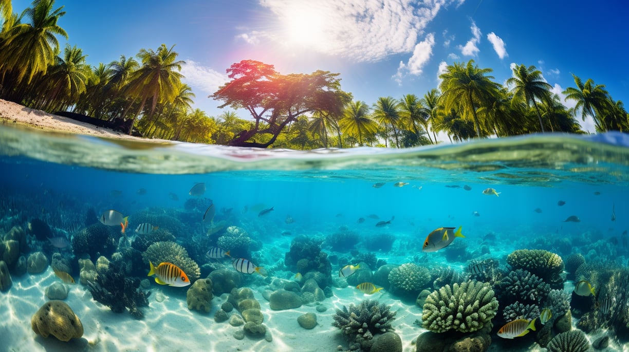 a tropical island with a tropical island in the background a tropical island with a tropical island in the background