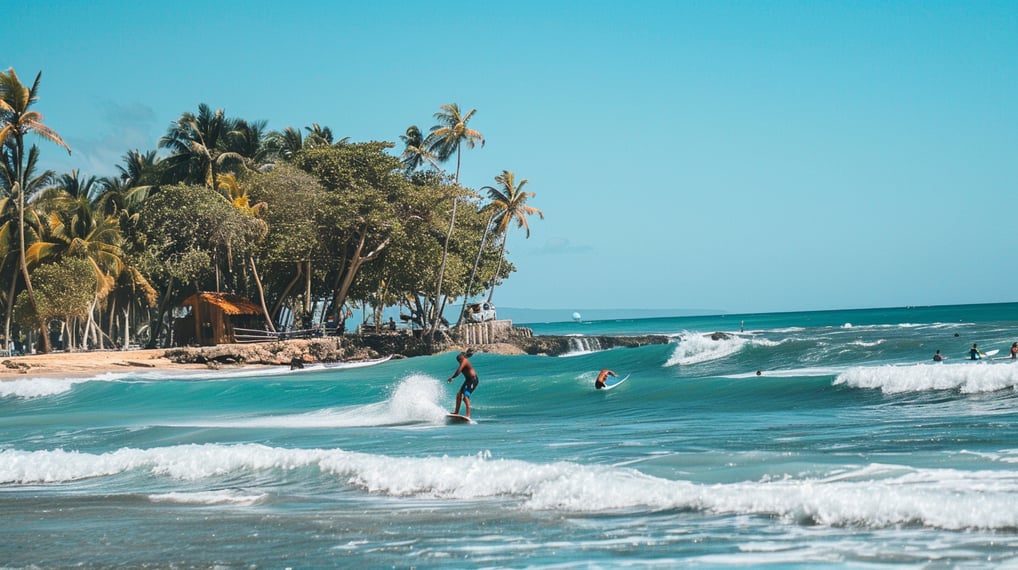 a surfer is surfing on a sunny day a surfer is surfing on a sunny day