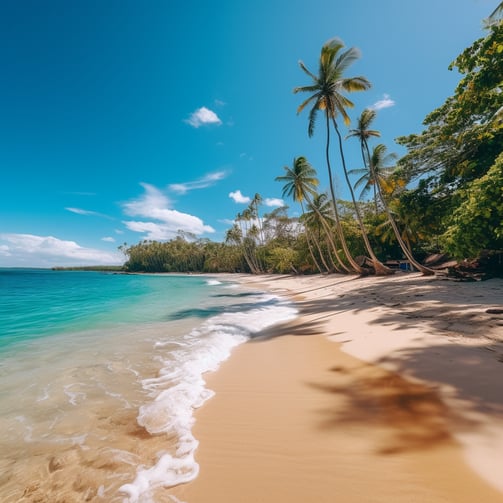 maimon beach with palm trees under the blue sky maimon beach with palm trees under the blue sky
