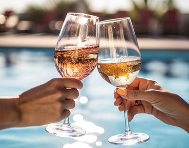 Two people toasting with glasses of wine two people toasting with glasses of wine