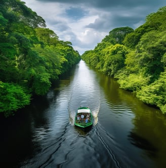 Boatride in Tortuguero National Park in Costa Rica.