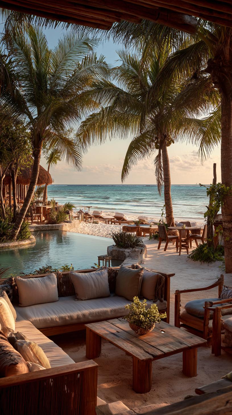Luxury beach resort in tulum, Mexico
