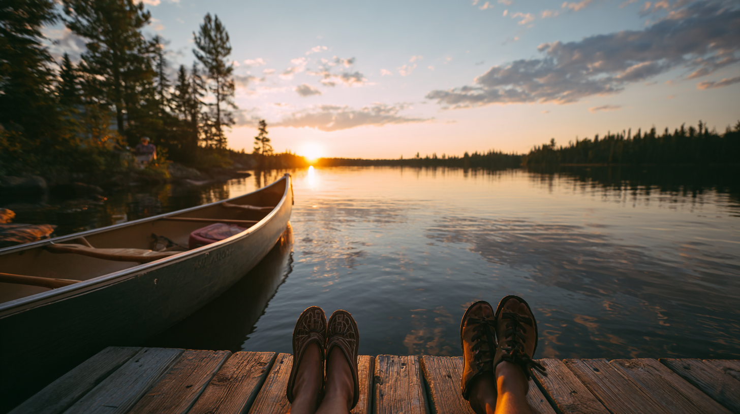 lake view sunset