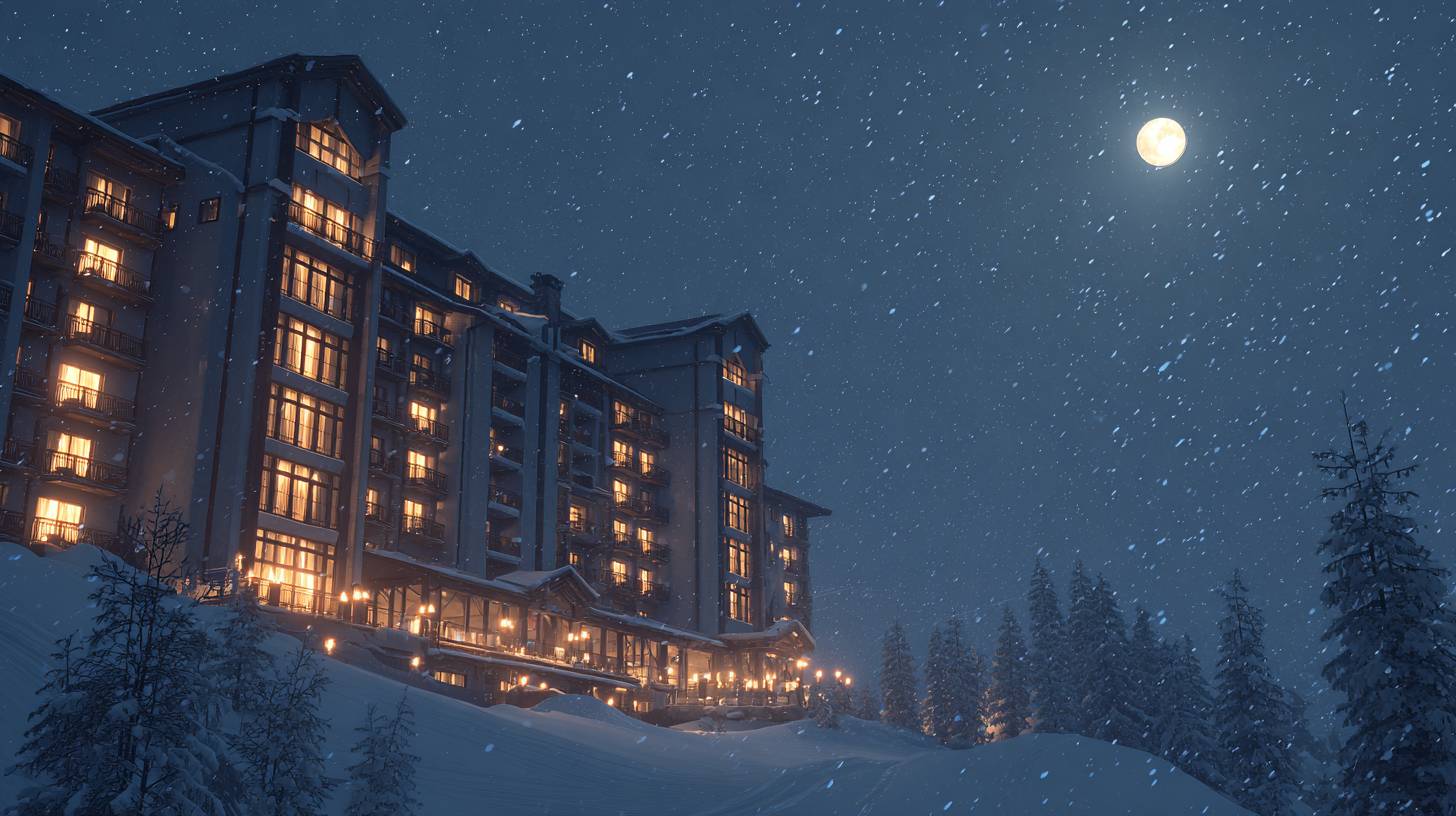luxury-ski-hotel-illuminated-at-night-glowing-win