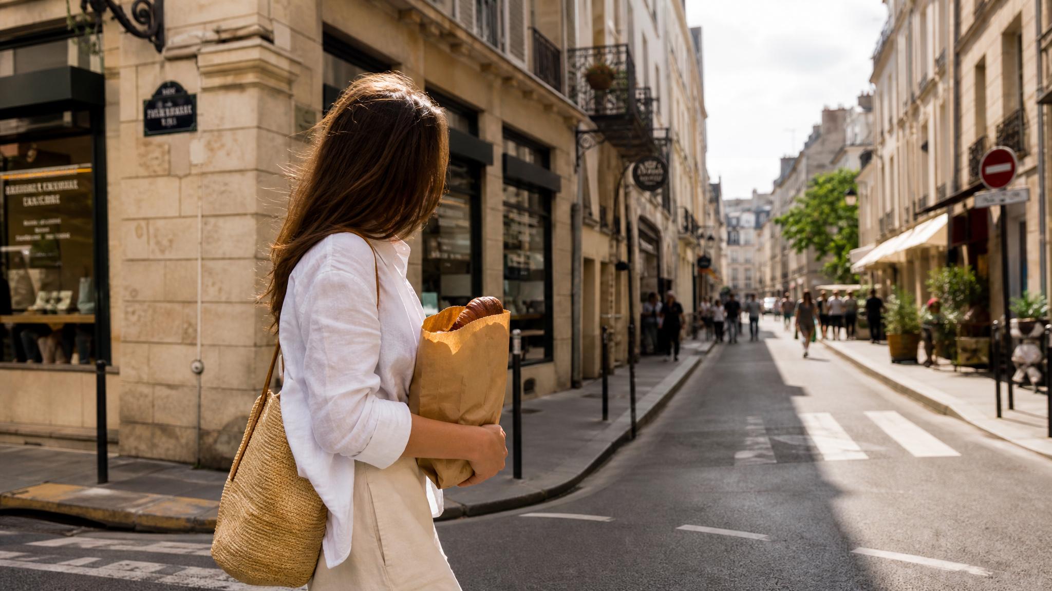 Morning bakery run through residential streets, capturing everyday life in Barcelona neighborhoods.