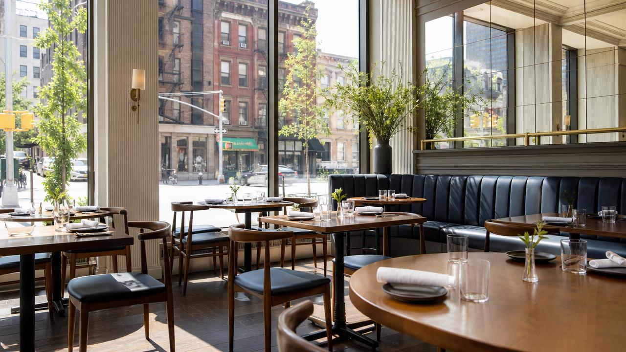 Bright neighborhood restaurant during a New York work trip.
