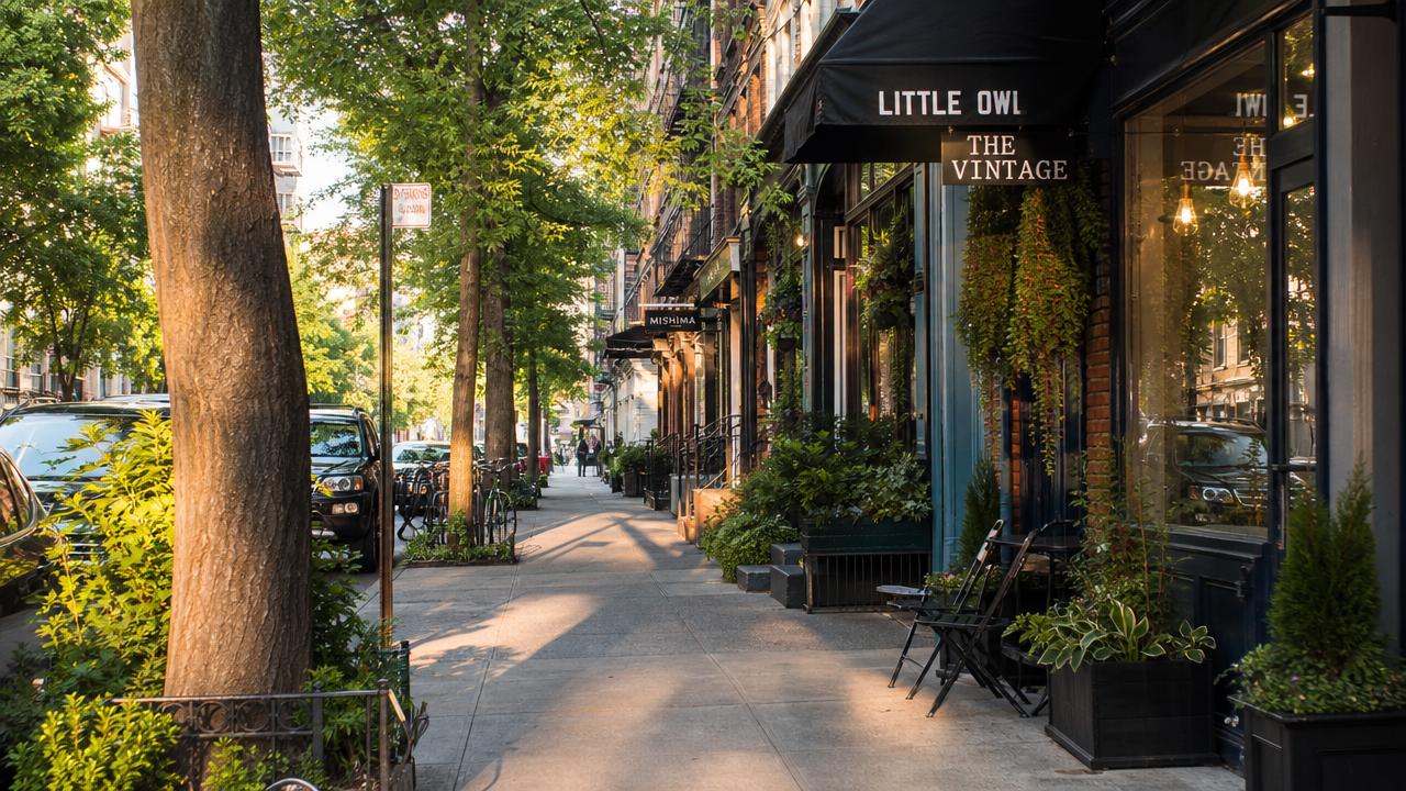 Walkable Manhattan street perfect for an evening stroll.