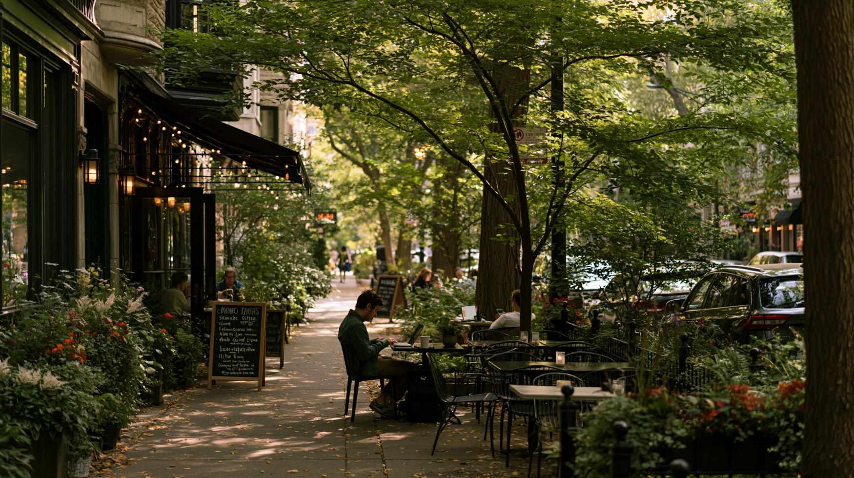 Chicago near local cafés