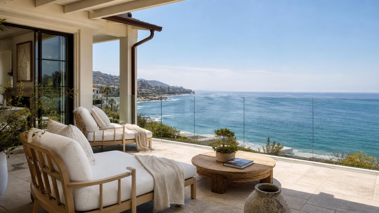 Ocean-view balcony overlooking Laguna Beach, perfect for a weekend getaway along the coast.