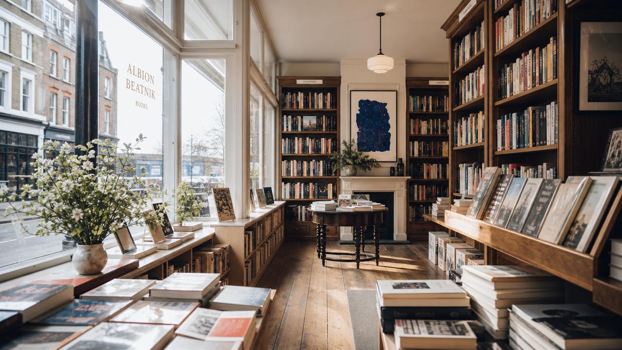 Independent London bookshop filled with natural light, featured in this London travel guide.