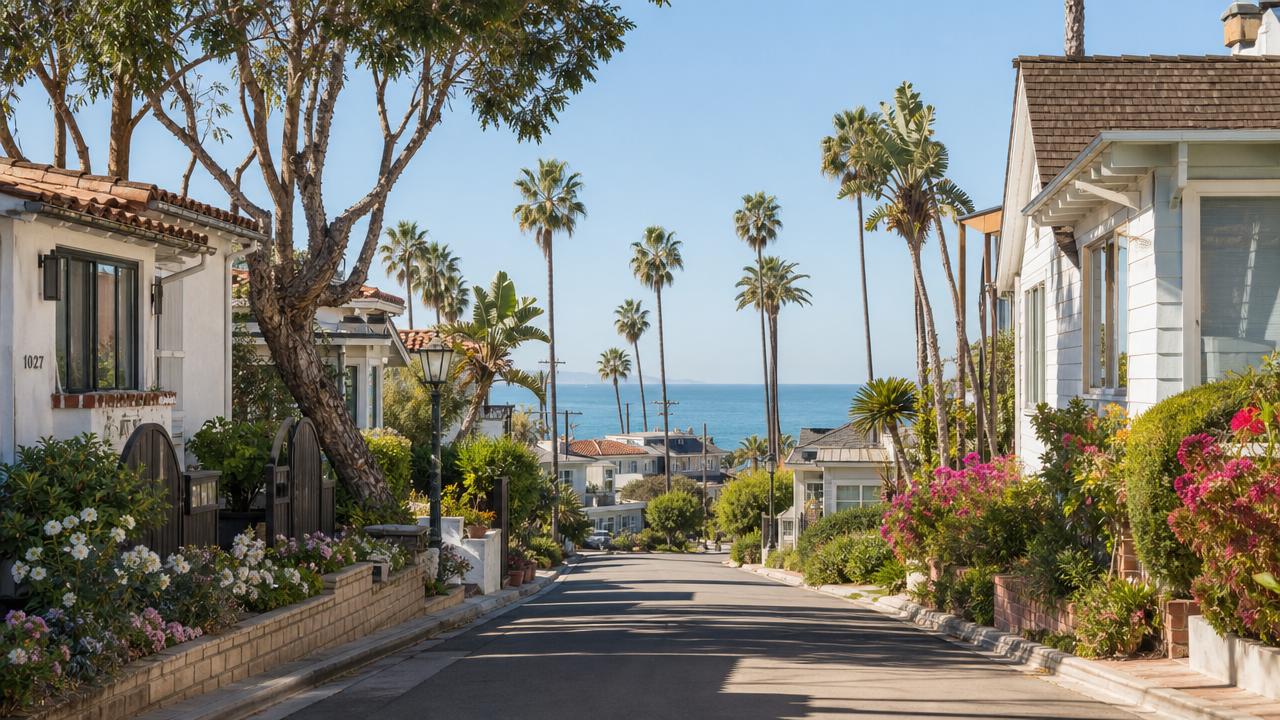 Walkable Laguna Beach neighborhood near the coast, highlighting where to stay in Laguna Beach.