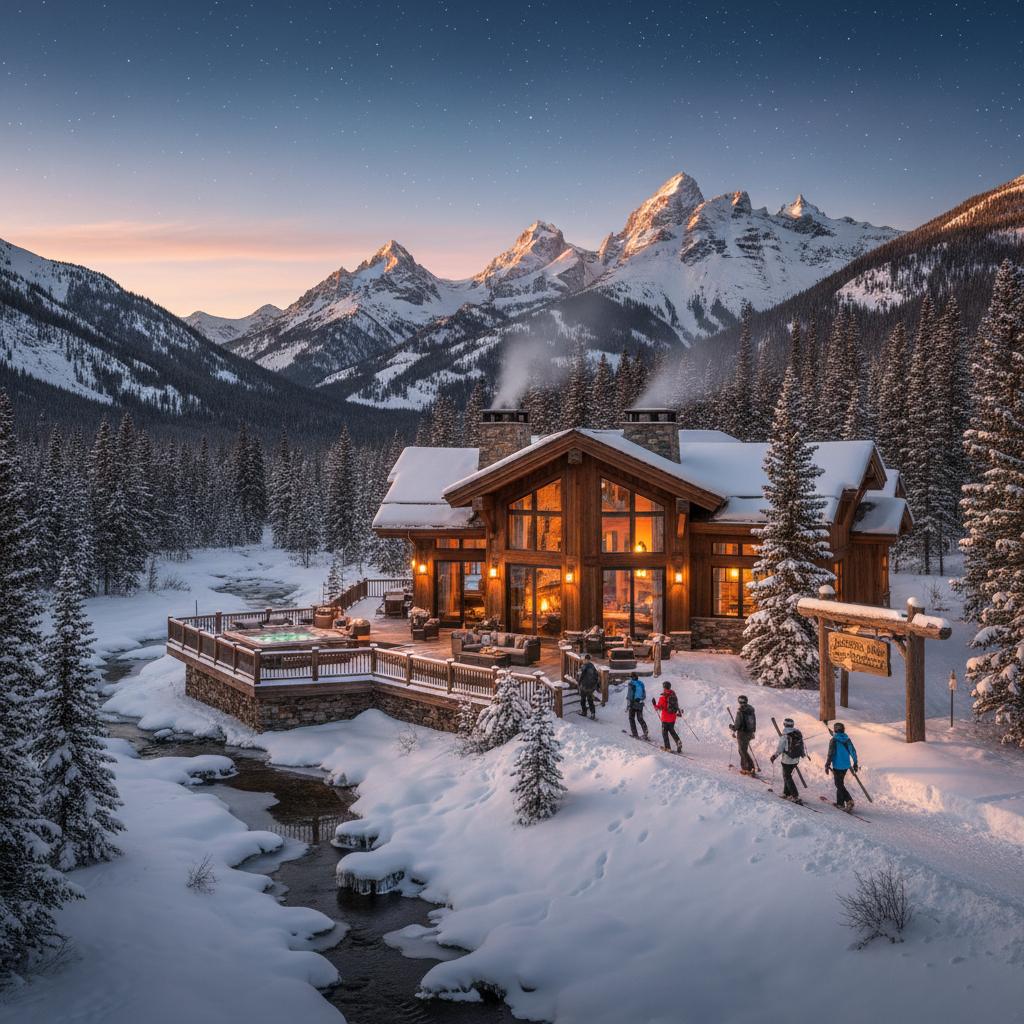 Renowned Taos alpine resort showcasing spectacular mountain scenery and ideal skiing conditions, great for travel features.