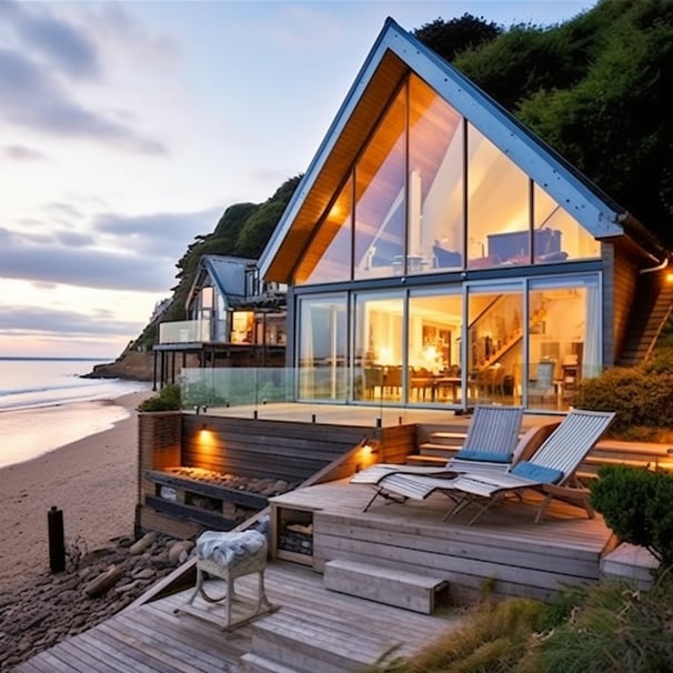 Beachfront villa in the UK