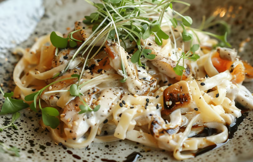 a plate of the finest French pasta. a plate of the finest French pasta.